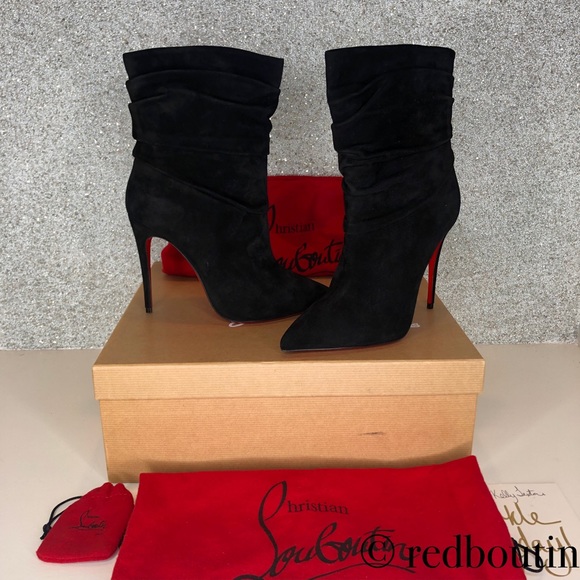 👠SOLD Christian Louboutin Ishtar 100mm suede boot - Picture 2 of 8